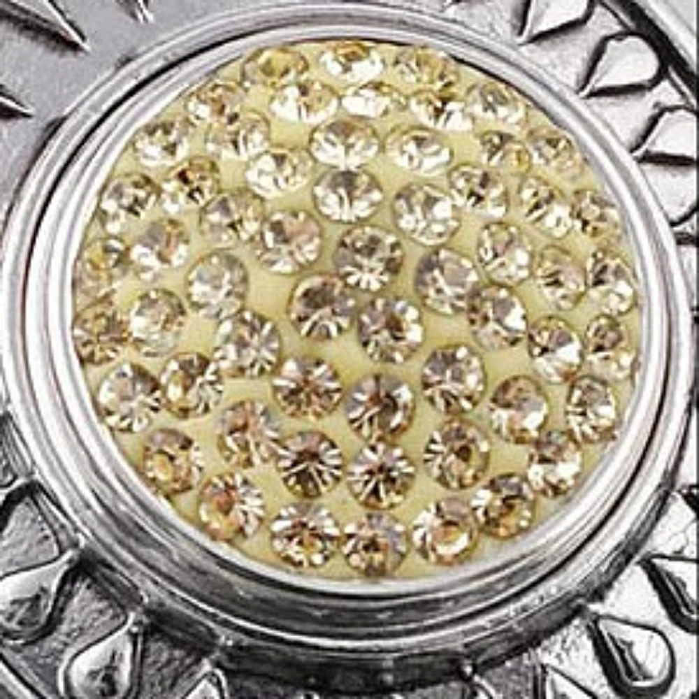 Yellow Rhinestones Snap Button